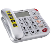 Brondi SUPERBRAVOPLUS Super Bravo Plus Telefono Fisso Analogico tasti grandi vivavoce rubrica 30 voci funzione SOS telecomando colore Bianco
