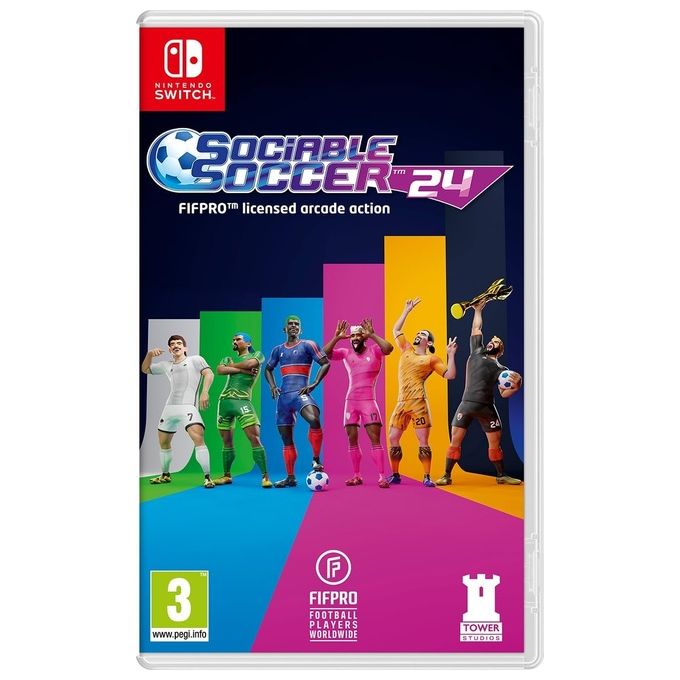 Tower Studios 5055957704940 Sociable Soccer 24 Videogioco digitale per Nintendo Switch 13000 giocatori FIFPRO PEGI 3 colore Nero