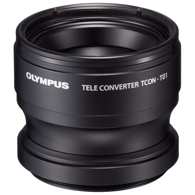 Olympus TCON-T01 Teleconverter per Fotocamera Subacquea Serie TG Ingrandimento 1.7x Impermeabile IPX8 colore Nero