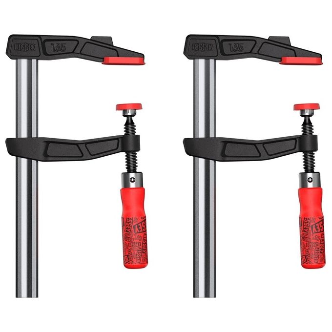 BESSEY TGA25SET-135 Set Morsetti in Ghisa Malleabile Edizione Anniversario 2 Pezzi Apertura 250 mm Sporgenza 120 mm colore Nero