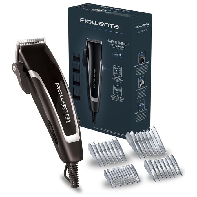 Rowenta TN1603F0 Driver Tagliacapelli lame acciaio inox 15 impostazioni 1-12 mm cavo 1,8 m colore Nero Argento