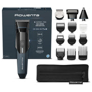 Rowenta TN9650 X Series 700 Regolabarba Multifunzione 14 in 1 Lame in Acciaio al Carbonio Autoaffilanti 21 Regolazioni 270 min di Autonomia Batteria al Litio colore Nero