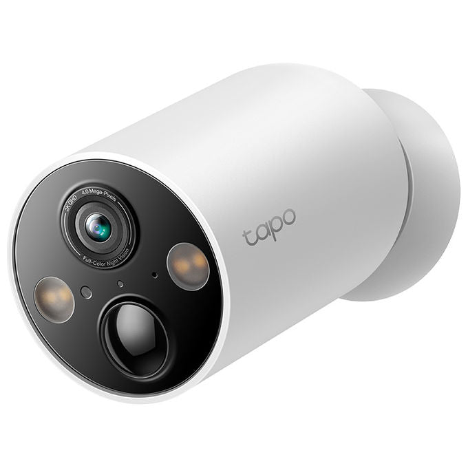 TP-Link TC85 Tapo Telecamera IP WiFi Batteria 10000 mAh 2K QHD 4 MP IP66 Visione Notturna Colori AI FOV 150° colore Bianco