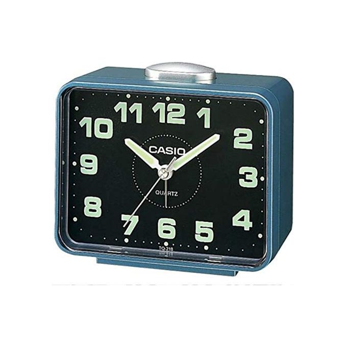 Casio TQ-218-2EF Sveglia da Tavolo Analogica Quarzo Funzione Snooze Batteria Inclusa colore Blu