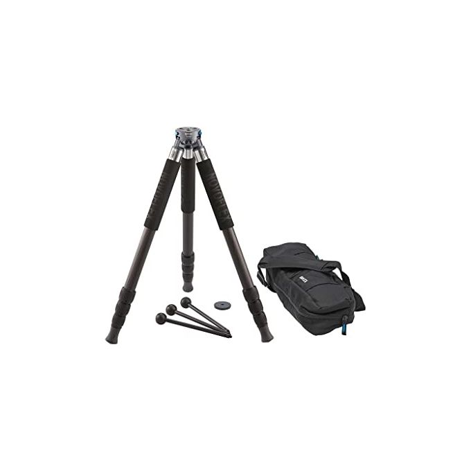 Novoflex TRIOC2840 TrioPod Treppiede in Fibra di Carbonio a 4 Segmenti con Gambe Intercambiabili Altezza Max 148 cm Min 6,5 cm Colore Nero Grigio