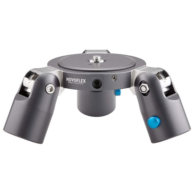 Novoflex TRIOPOD-PRO75 Base del treppiede a 3 gambe Profi Capacita' di carico 65 Kg Compatibile con gambe in alluminio carbonio e bastoni da trekking Piastra rimovibile per testa livellante o colonna centrale a cremagliera colore Grigio