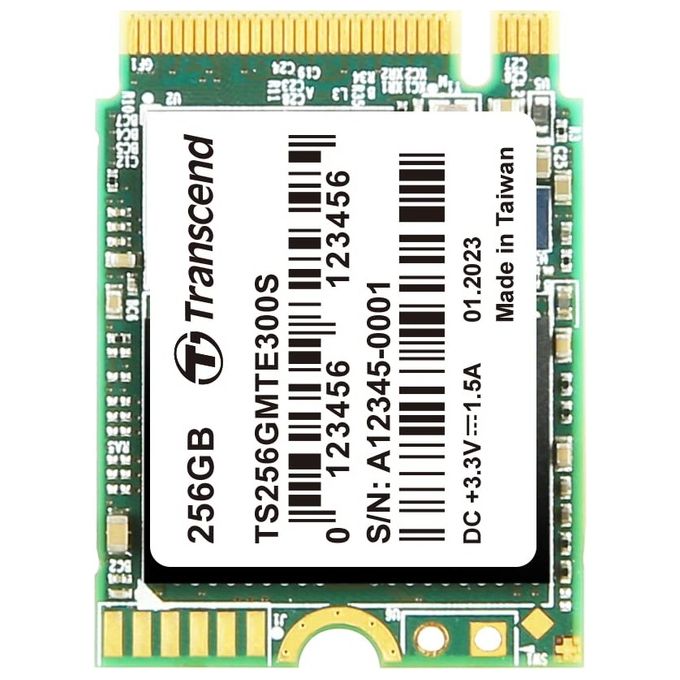 Transcend TS256GMTE300S MTE300S SSD M.2 256 GB PCI Express 3.0 NVMe 3D NAND TLC velocita' fino a 2000 MB-s colore Nero