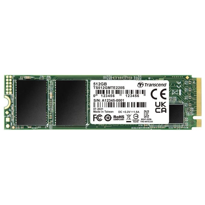 Transcend TS512GMTE220S 220S SSD M.2 PCIe Gen3 x4 NVMe 512 GB 3D NAND con DRAM cache
