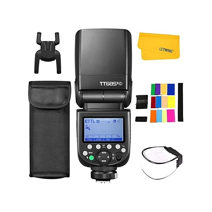 Godox D210451 TT685II Speedlite Flash per Fujifilm HSS 1-8000s Wireless X Sistema Zoom 20-200mm colore Nero
