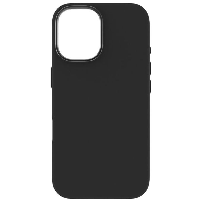 Tunit Clear Cover per iPhone 16 Soft Touch in Silicone con MagSafe Nera