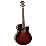 Tanglewood TW4EAVB Winterleaf Chitarra Acustica Elettrificata Super Folk Cutaway Mogano Massello colore Autumn Vintage Burst