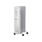 Termozeta TZR20 Radiatore ad olio 7 elementi 3 potenze 600W 900W 1500W termostato regolabile con ruote e maniglia integrata colore Bianco