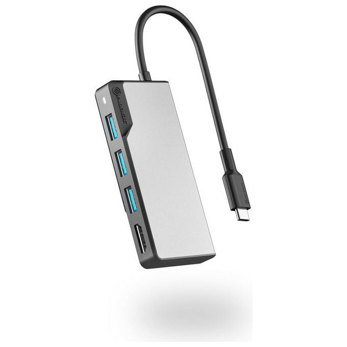 Alogic UCFUHDV2-SGR Fusion CORE 5-in-1 Hub V2 1x HDMI 4K@60Hz 3x USB-A 3.1 Gen 1 1x USB-C 3.1 Gen 1 Alimentazione fino a 100 W colore Grigio