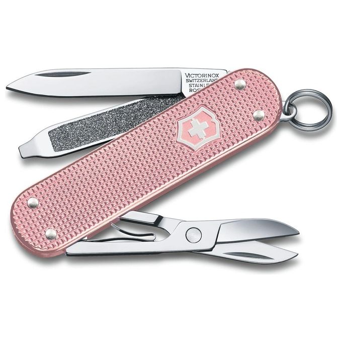 Victorinox 0.6221.252G Classic SD Alox Coltello Multiuso 5 Funzioni Lama Forbici Lima Cacciavite Portachiavi colore Cotton Candy