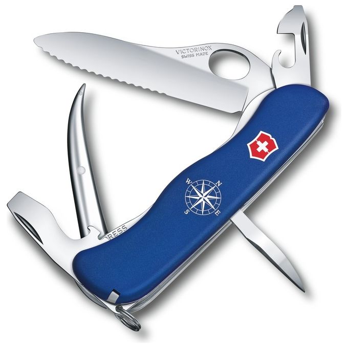 Victorinox 0.8503.2MW Skipper Coltello multiuso 12 funzioni con lama bloccabile e scioglinodi colore Blu