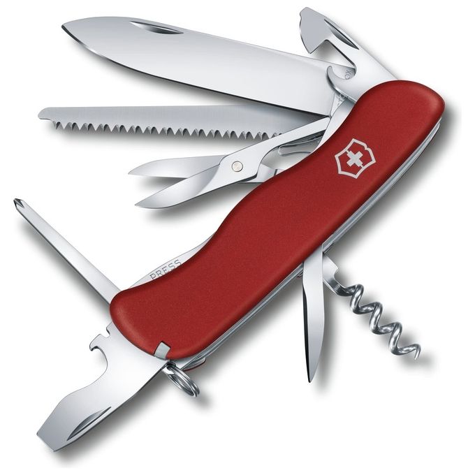 Victorinox 9023 Outrider Coltello Multiuso 14 Funzioni con Lama Bloccabile Forbici e Cacciavite a Croce Poliammide colore Rosso