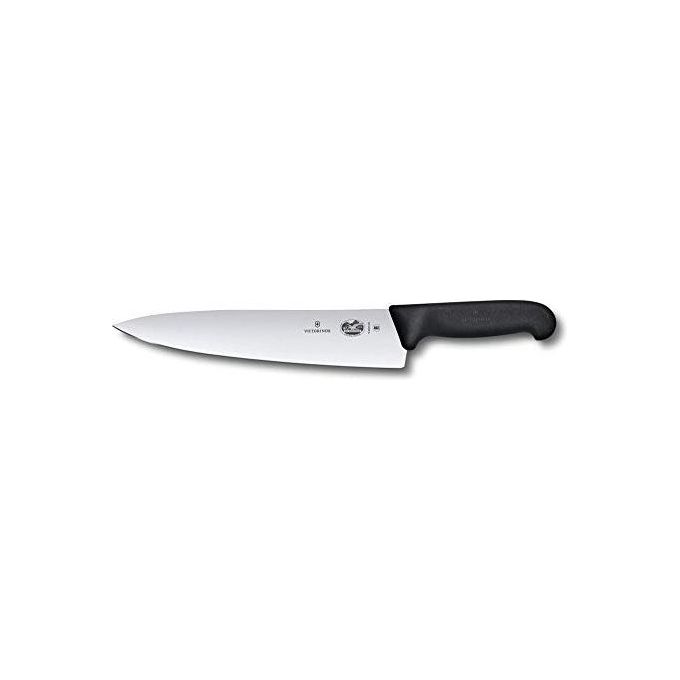 Victorinox 5.2003.25 Fibrox Coltello da Cucina Lama 25 cm Acciaio Inox Temprato a Freddo Manico Antiscivolo colore Nero