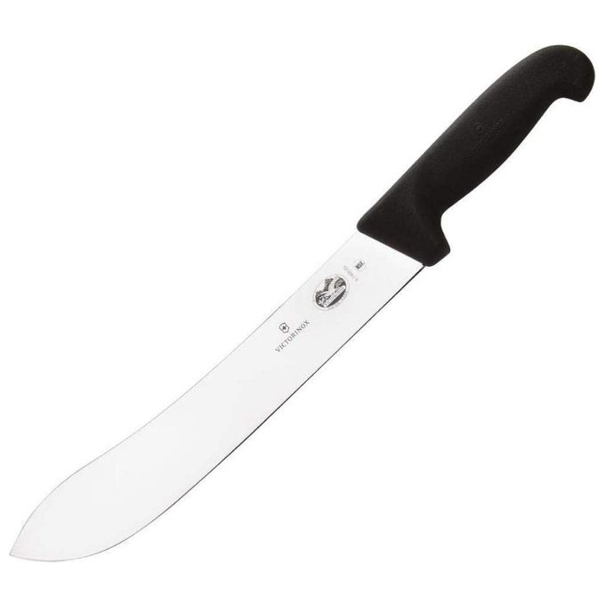 Victorinox 5.7403.25 Fibrox Coltello da Macellaio Lama 25 cm Acciaio Inox Manico Antiscivolo colore Nero