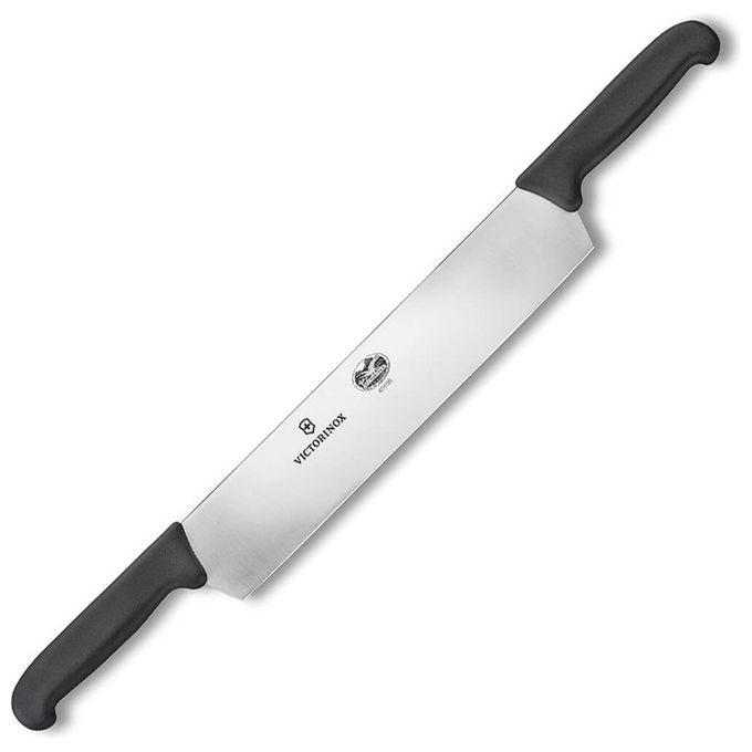 Victorinox 6.1203.36 Coltello per Formaggio con Doppia Impugnatura Fibrox Lama 36 cm Acciaio Inossidabile Antiscivolo Lavabile in Lavastoviglie colore Nero