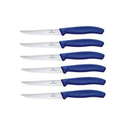 Victorinox 6.7232.6 Swiss Classic Set di 6 Coltelli da Bistecca e Pizza Lama Seghettata 11 cm colore Blu