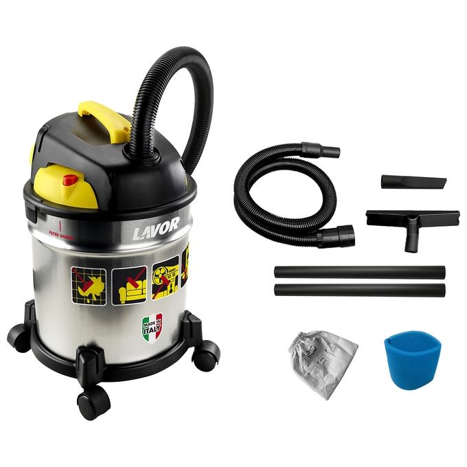 Lavor 8.243.0002 VAC 20 S Bidone Aspiratutto Secco e Bagnato 20 L 1200 W Soffiante Scuotifiltro Pneumatico colore Rosso