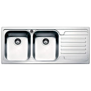 Apell VE1162IRBC Lavello Cucina Incasso 2 Vasche con Gocciolatoio Dx Acciaio finitura Spazzolata Serie Venezia
