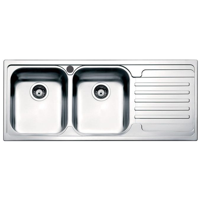 Apell VE1162IRBC Lavello Cucina Incasso 2 Vasche con Gocciolatoio Dx Acciaio finitura Spazzolata Serie Venezia