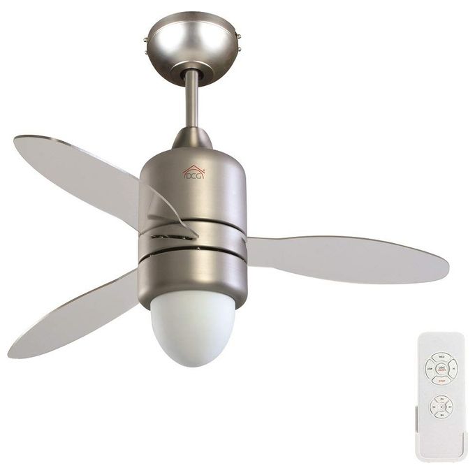 DCG VECRD65TL Ventilatore a soffitto, diametro 107 cm 3 velocita' 3 pale trasparenti luce integrata, telecomando 60W Trasparente