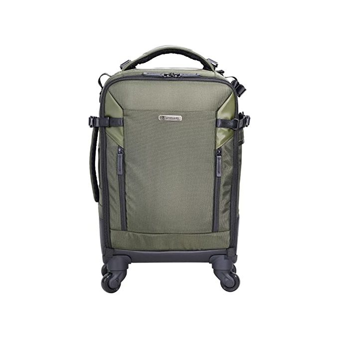 VANGUARD VEo select 55BT GR Zaino trolley fotografico per DSLR mirrorless fino a 15 pollici con copertura antipioggia colore Verde