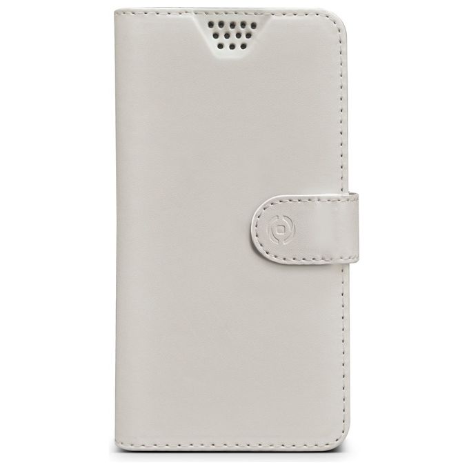 Celly WALLYUNIXXLWH Wally Unica Custodia a Libro Universale XXL per Smartphone 5.0'' a 5.7'' Ecopelle Chiusura Magnetica colore Bianco