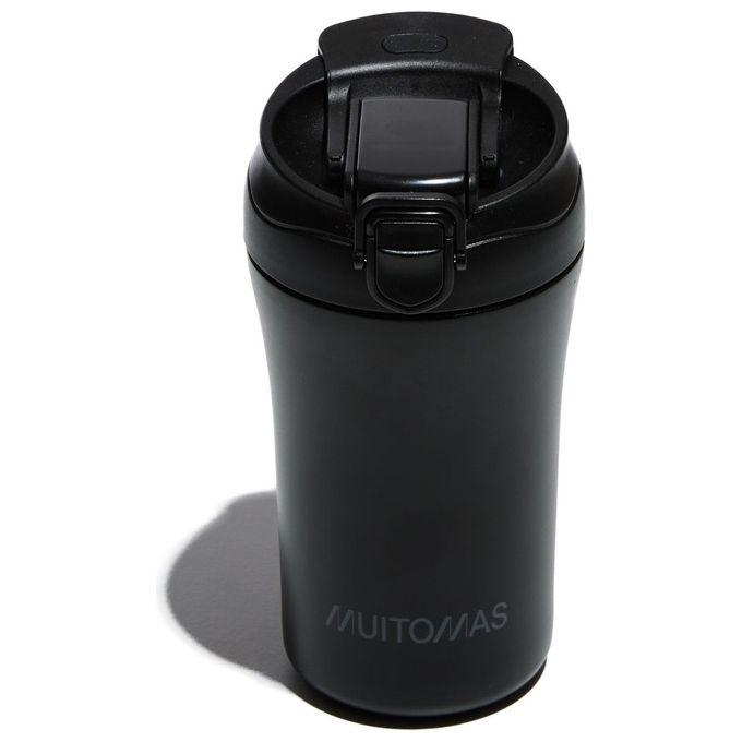 Muitomas Tazza Termica con Coperchio 350ml Nero