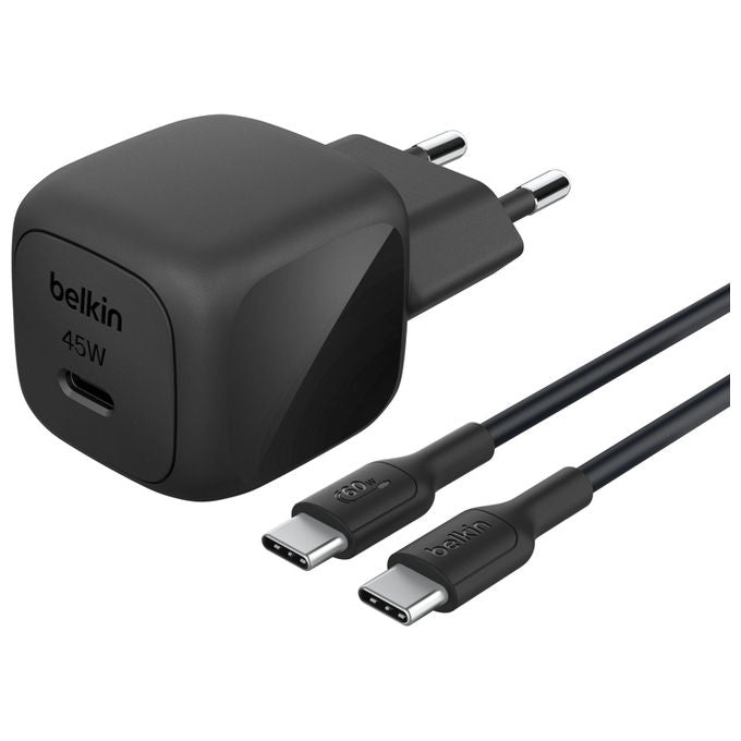 Belkin WCA013KQ1MBK-B6 BOOSTCHARGE Caricatore USB-C 45 W Power Delivery 3.1 con cavo 1 m colore Nero