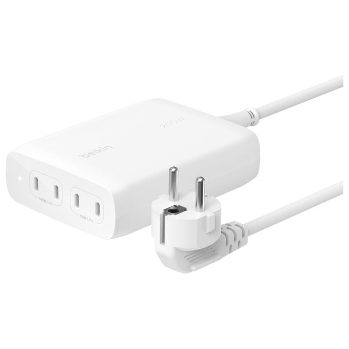 Belkin WCH015VFWH BoostCharge Pro Caricabatteria 4 Porte USB C 200 W Tecnologia GaN Cavo 1.5 m colore Bianco