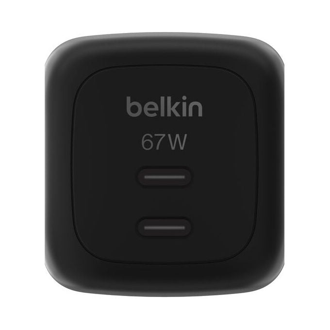 Belkin WCH020KQBK BoostCharge Pro Caricatore da Parete GaN 67 W 2 Porte USB-C PD 3.1 PPS colore Nero