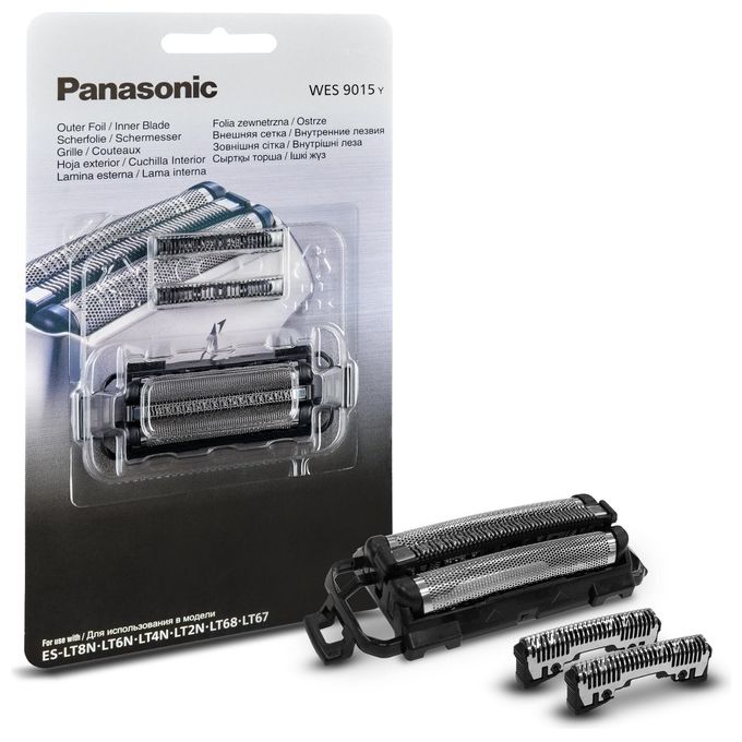 Panasonic WES9015Y1361 Set Ricambio Rasoio Elettrico Retina Esterna e Lama Interna 3 Lame Acciaio Inox colore Nero