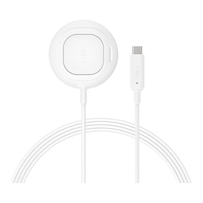 Belkin WIA013HQWH UltraCharge Caricabatterie Wireless Qi2 25W Ricarica Rapida MagSafe 1 Dispositivo Cavo 2 m colore Bianco
