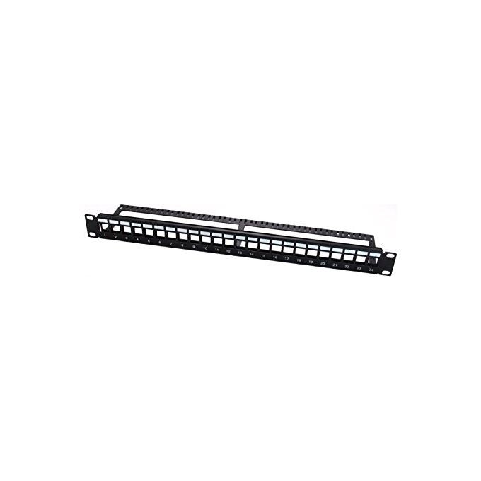 Wp Europe Pannello 1U per 24 Rj45u Keystone Nero
