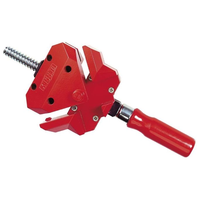 BESSEY WS3 Morsetto Angolare Auto-Regolante 2x55 mm Campo di Serraggio 30 mm Ganasce in Ghisa Manico in Legno colore Rosso