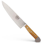 Güde X805-21 Alpha Olive Coltello da Chef Lama 21 cm Acciaio X50CrMoV15 Forgiato a Mano Doppio Collarino colore Marrone