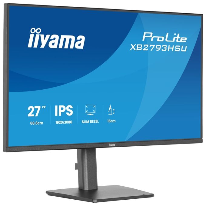 Iiyama ProLite XB2793HSU-B1, monitor 27 pollici Full HD IPS, 120Hz, 1ms, hub USB, HDMI, DisplayPort, regolabile in altezza