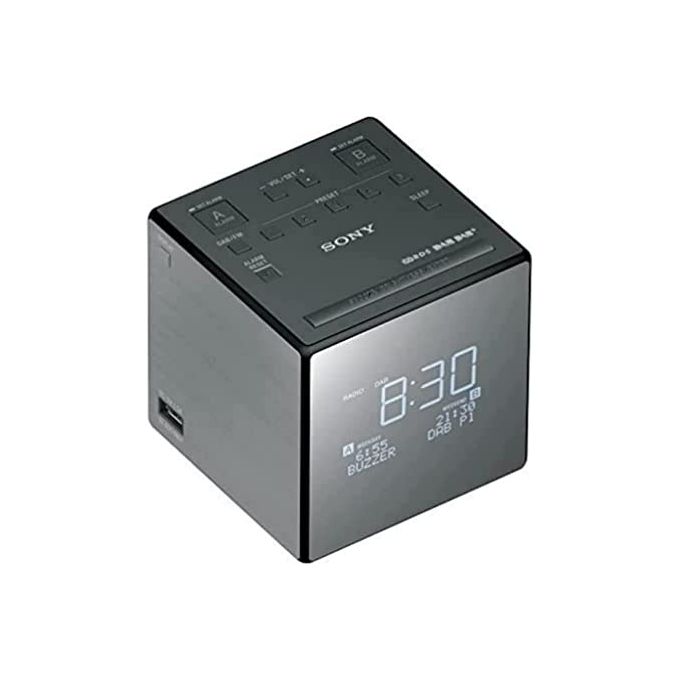 Sony XDRC1DBP Radiosveglia DAB DAB+ FM Display LCD 2 Sveglie Funzione Snooze Batteria Backup colore Nero Argento