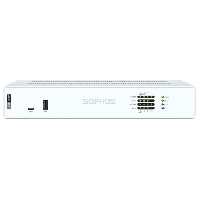 Sophos XG108Z00ZZPCEU XGS 108 Firewall Hardware 12,5 Gbit-s 6 Porte LAN 2500 Mbit-s colore Nero