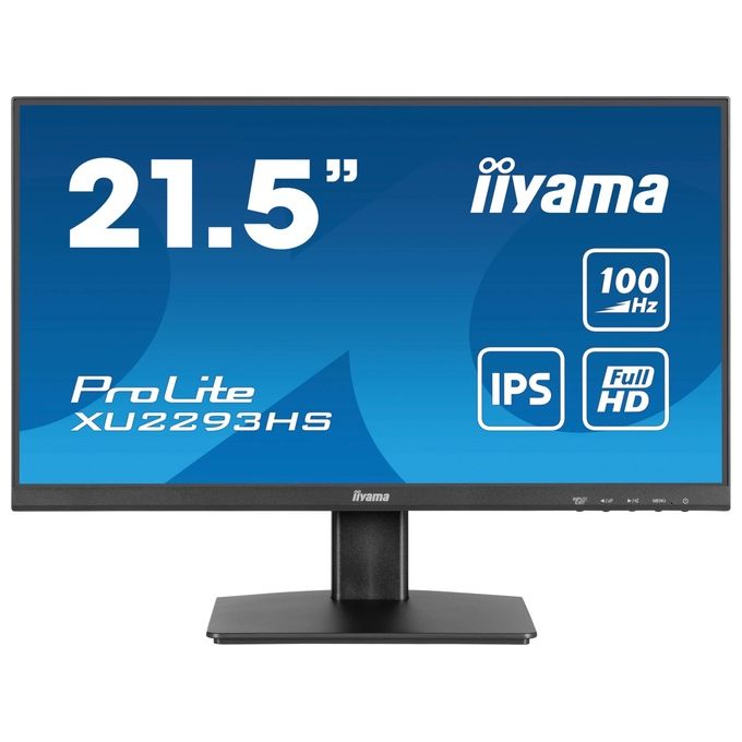 Iiyama ProLite XU2293HS-B6 monitor pc 21,5 pollici, Full HD IPS, 100Hz, 1ms, borderless, HDMI, DisplayPort, nero