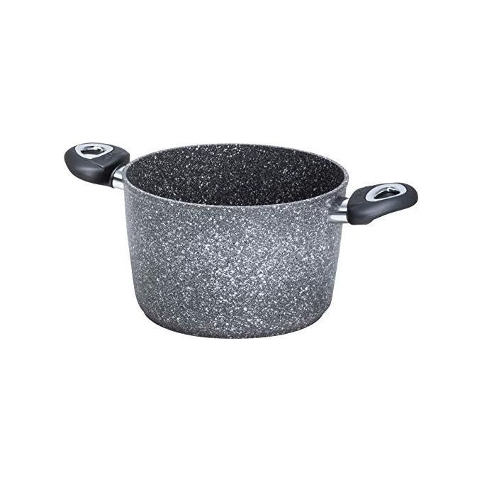 Aeternum 8002617028233 Madame Pietra Pentola 24 cm in Alluminio con Rivestimento Antiaderente Petravera Pro PFOA e Nickel Free colore Grigio
