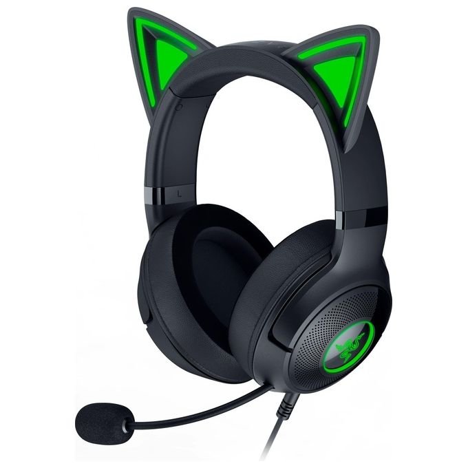Razer RZ04-04730100-R3M1 Kraken Kitty V2 Auricolare Cablato A Padiglione Gaming con Microfono Staccabile e Illuminazione RGB 2 m colore Nero