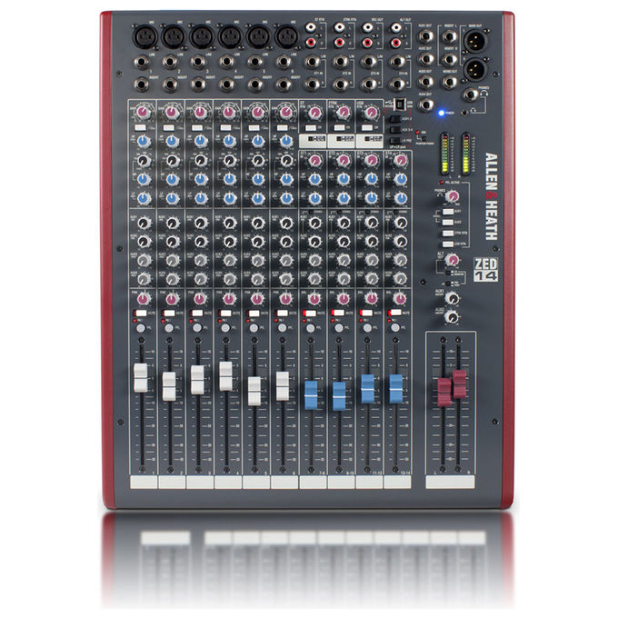 Allen and Heath ZED14 Mixer audio 14 canali frequenza da 20 a 20000 Hz colore Grigio Rosso