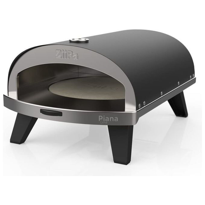 ZiiPa ZIIPA22-043 Piana Forno per Pizza a Gas Pietra Rotante in Cordierite 400°C Cottura in 90 Secondi (67x40x28 cm) colore Antracite