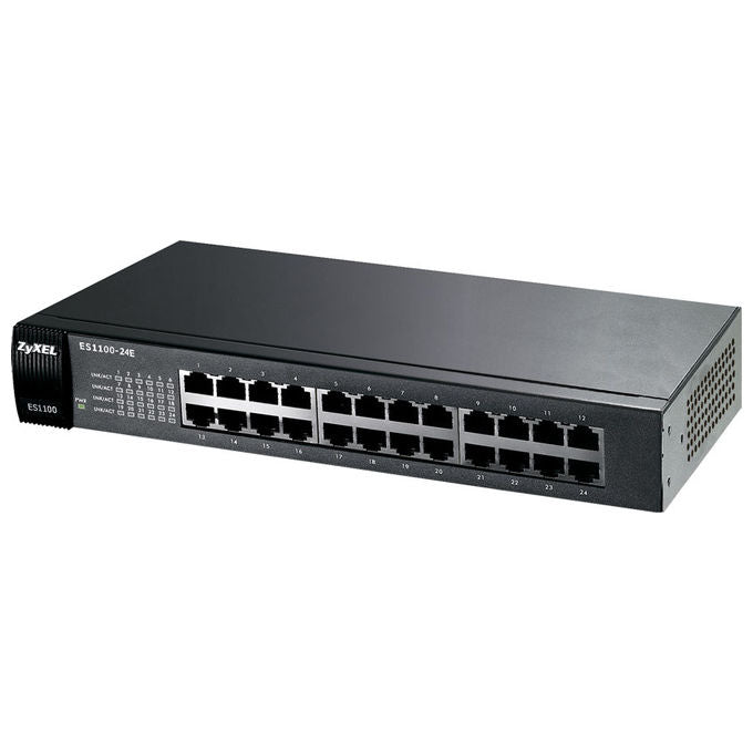 ZYXEL ES1100-24E-EU01F Switch Non Gestito 24 Porte Fast Ethernet 10-100 Mbps Stackabile Supporto Jumbo Frame colore Nero