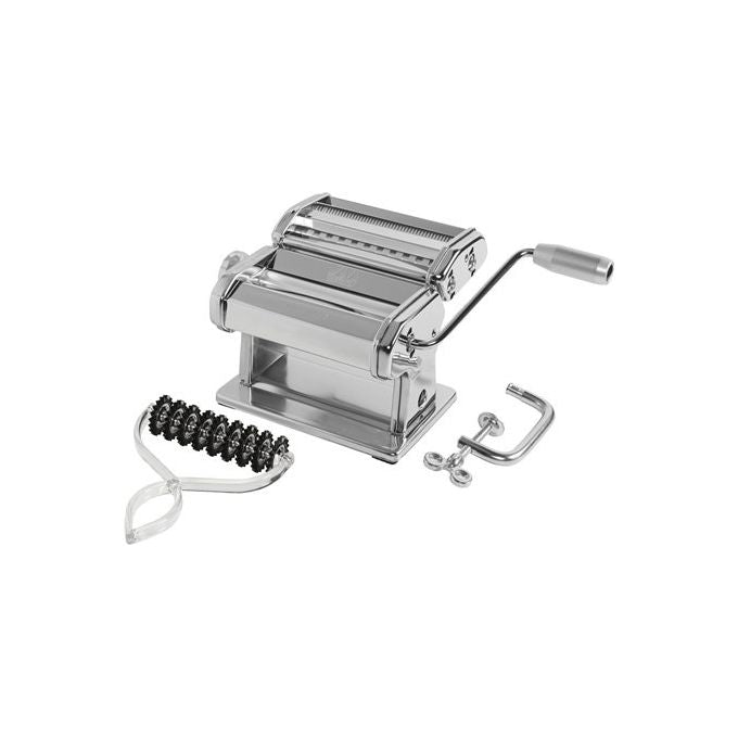 MARCATO AT-150-DES-PB Atlas 150 Macchina per Pasta Manuale con Regolatore a 10 Livelli e Accessori per Lasagne Fettuccine e Tagliolini colore Nero