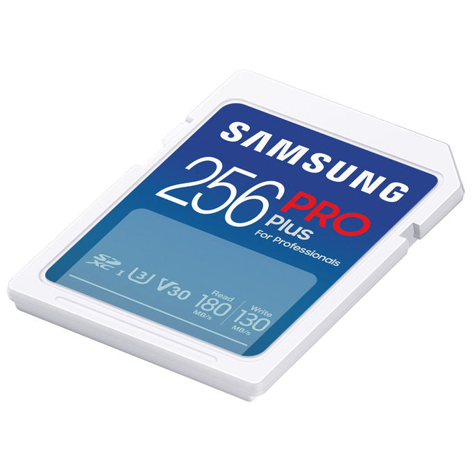 Samsung MB-SD256S-EU PRO Plus Scheda di Memoria SD SDXC 256 GB UHS-I U3 V30 Lettura 180 MB-s Scrittura 130 MB-s Video 4K colore Blu